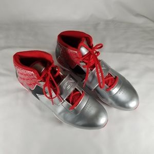 Under Armour Red and Grey Football cleats